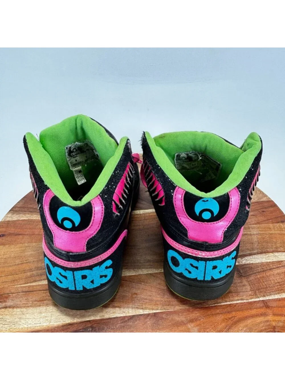 Osiris NYC 83 Womens Size 9 High-Top Sneakers Vintage Black Pink Green Shoes